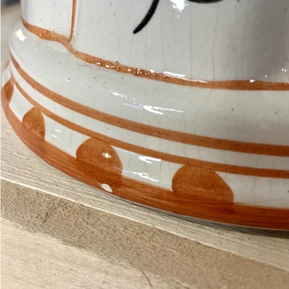 Vintage ABC Bassano Baking Mold Handpainted Italian Ceramic Peach Plum - Picture 6 of 9